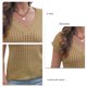 thumbnail image 5 of Suéter sin mangas para mujer, suéter suave con cuello en V, sin mangas, informal, de punto de Color puro, chaleco, 5 of 6