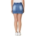 thumbnail image 3 of Allegra K Women's Denim Skirts Zip Front Slim Fit High Waist Mini Jean Skirt, 3 of 6
