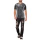 thumbnail image 2 of Camisetas de malla transparente Inspire Chic para hombres, camiseta de manga corta, camiseta brillante de purpurina metálica, 2XL plateada, 2 of 6