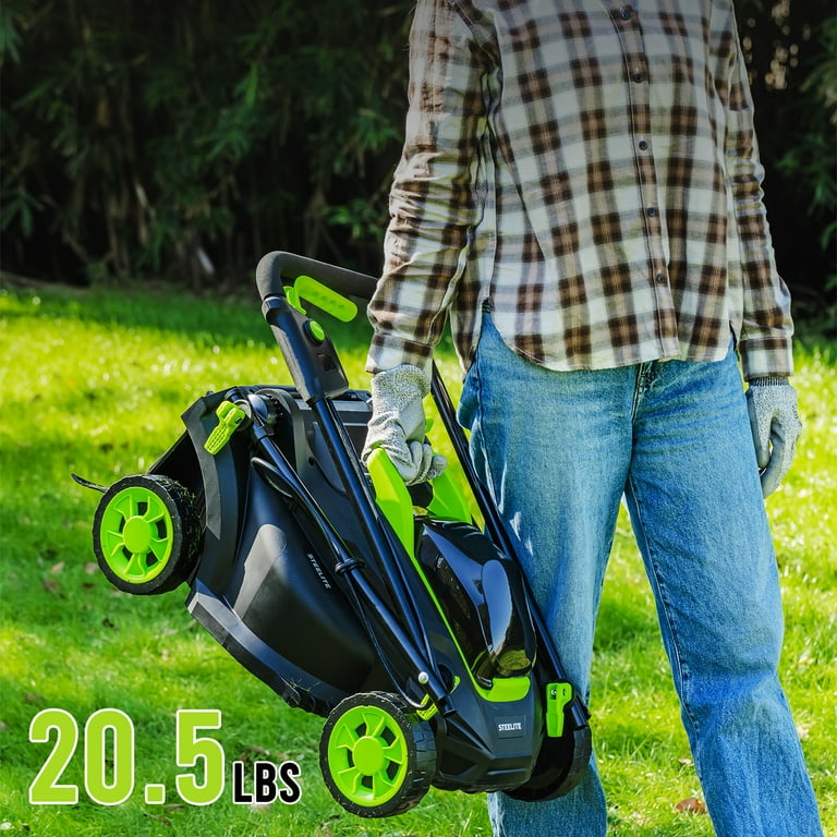 Steelite 13-Inch Cordless Lawn Mower, 21V Brushless Motor,