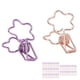 thumbnail image 2 of 100 clips bonitos para encuadernación con forma de flor de dibujos animados, abrazaderas de papel color rosa dorado y morado para el hogar, la escuela y la oficina, 2 of 5
