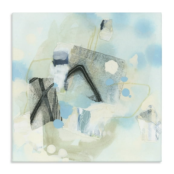 Stupell Industries Expressive Blue Abstraction Abstract Painting Gallery Wrapped Canvas Art Print Wall Art, 17 x 17