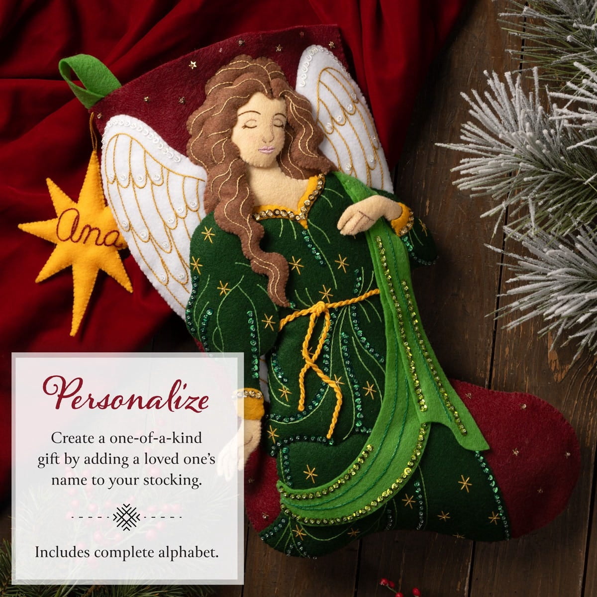 Bucilla Santa's Heavenly Blessings 18 in Multicolor Felt Stocking Kit