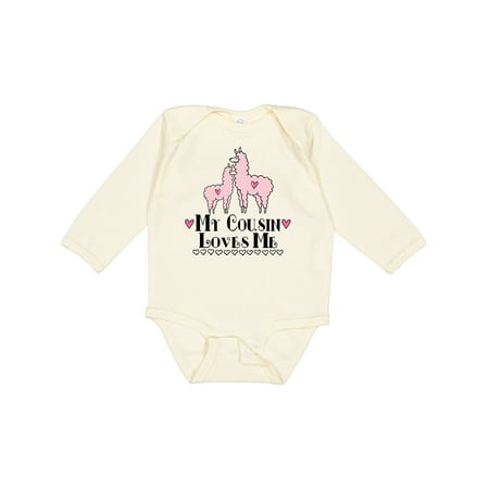 

Inktastic Llama My Cousin Loves Me Gift Baby Girl Long Sleeve Bodysuit