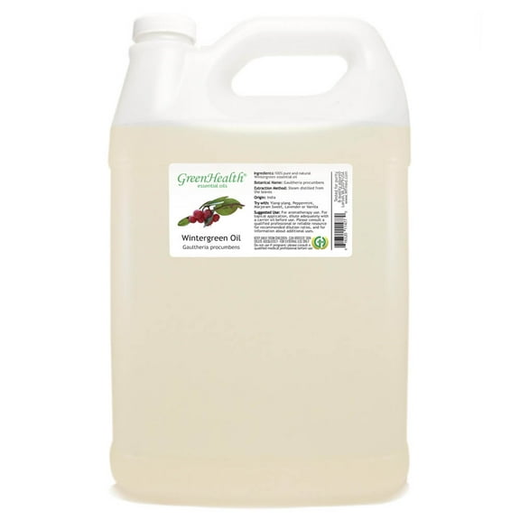 Wintergreen Essential Oil - 128 fl oz (1 Gallon) Plastic Bottle w/ Cap - 100% Pure Essential Oil by GreenHealth
