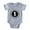 Heather Gray, variant on - Monogram Medallion 1 - Cute Infant Baby Football Bodysuit