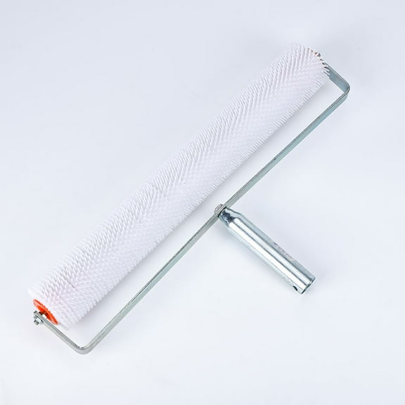 Spiked Screeding Compound Roller 19.6 x 3.5inch, Aeration Latex Floor Self Leveling Paint Roller, Remove Bubble Smooth Level Screed Surface, Cement Construction Tools