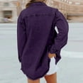 thumbnail image 5 of Kixjoy Womens Jean Jacket Oversized Button Down Denim Jackets Casual Fall Long Sleeve Shirt Fashion Lightweight Loose Fit Coat for Women with Pockets, Dark Purple S, 5 of 5