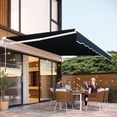 thumbnail image 3 of AECOJOY 13' x 10' Manual Retractable Patio Awning,Outdoor Awning Retractable Sunshade Shelter in Dark Blue, 3 of 8
