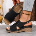 thumbnail image 4 of Rokment Womens Orthotic Platform Wedges Gladiator Sandals Summer Fashion Casual Leather Open Toe Arch Support High Heels Slingback Dressy Sandals with Adjustable Straps A Size 6, 4 of 7