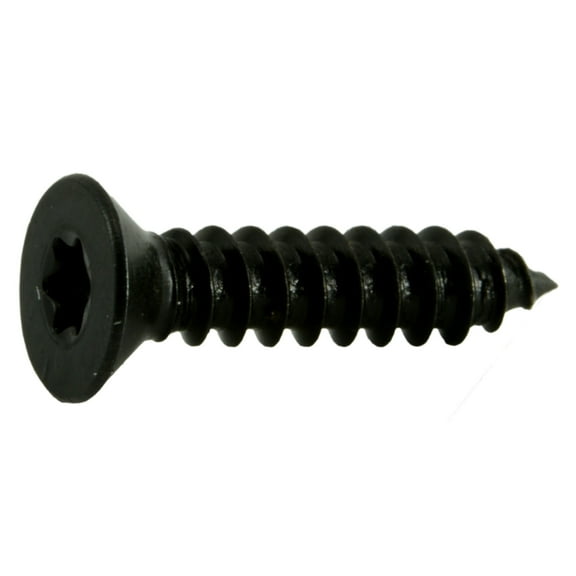 #8 x 3/4" Black Steel Star Drive Flat Head Sheet Metal Screws (30 pcs.)