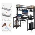 Rolanstar Computer Desk with 4tier Storage Shelf and Monitor Stand for