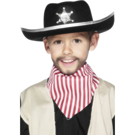 Child's Black Sheriff Hat With Star Western Gunslinger Costume Accessory