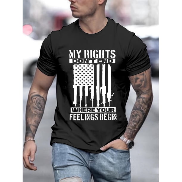 pieza, camiseta 100% algodón, estampado de bandera estadounidense, cuello redondo de manga corta para hombre, camiseta de estilo sencillo, camiseta de versión regular de moda, top casual cómodo y tran