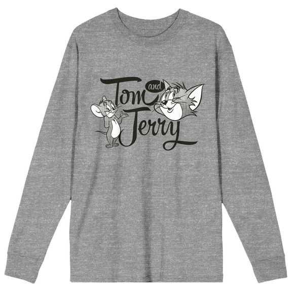 Tom and Jerry Athletic Heather Graphic Long Sleeve Tee - M