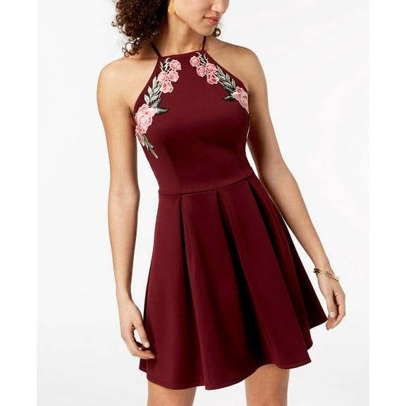 B Darlin - Applique Fit & Flare Dress - Juniors - 5