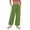 Green, variant on Cotton and Linen Casual Pants for Womens Plus Size Solid Color Pocket Elastic Waist Loose Casual Wide Leg Pants Up to 65% off!