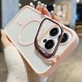 thumbnail image 4 of Shockproof Kickstand Heavy Duty Clear Case For Apple iPhone 16 Pro Max Compatible With MagSafe With Camera Lens Protector Pink, 4 of 7