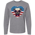 thumbnail image 3 of Inktastic Pug Dog Patriotic US Flag Heart Long Sleeve T-Shirt, 3 of 5