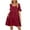Wine, variant on Tumotour Dresses for Women Summer 2025 V Neck short Sleeve A Line Tiered Flowy Casual Trendy Mini Beach Dress Three-Layer Pleated Dress