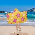 thumbnail image 2 of Yayeee Kids Hooded Towels Toddler Soft Absorbent Beach Bathing Wrap 50" x 23.5", Large Pink Stars, 2 of 5