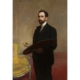 thumbnail image 2 of Teodor Axentowicz 18x24 Gold Ornate Framed and Double Matted Museum Art Print Titled - Self-Portrait with Palette (1898), 2 of 4