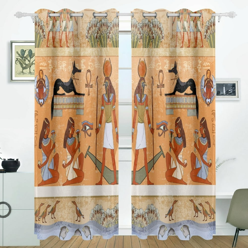 POPCreation Ancient Egypt Scene Window Curtain Blackout Curtains