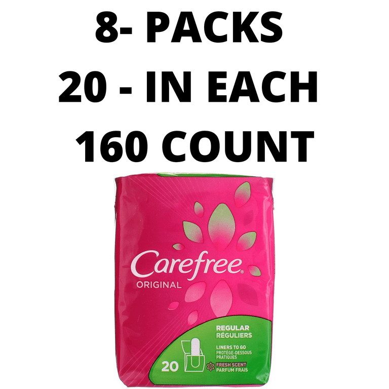CAREFREE Original Regular Fresh Scent To-Go Pantiliners, Fresh Scent 20 ea  (8 pack)