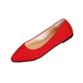 thumbnail image 2 of ZunFeo Womens Red Pointed Toe Flats - Soft Slip On Ballet Flats for Women, Comfortable Knit Walking Shoes for Work & Casual (Wide Width), Red,Size 9, 2 of 9