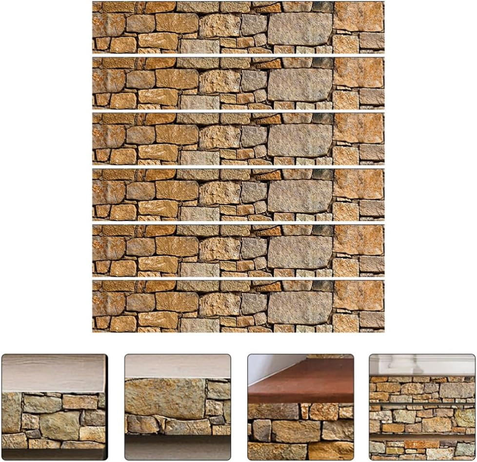 Stone Pattern Stairs Sticker, Peel and Stick Staircase Decals Self Adhesive Vinyl Stair Decals Wall Sticker for House Stairs Decoration