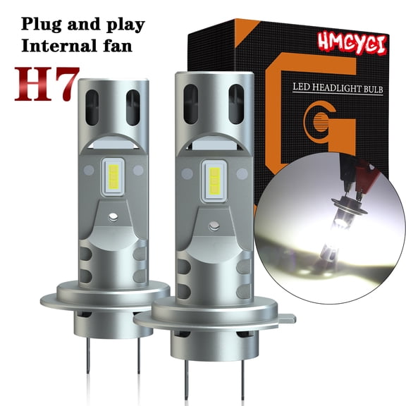 2x HMCYCI H7 LED Headlight Bulbs Conversion Kit High /Low Beam 6000K Z7plus 100W