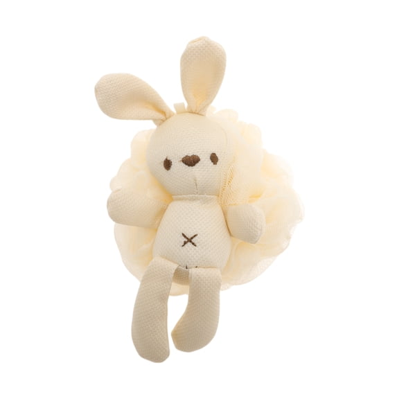 Unique Bargains 1pc Rabbit-shaped Bath Shower Loofah Sponge Beige