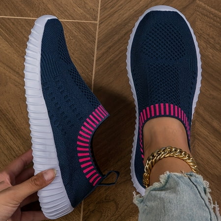 

Women s breathable knit sneakers casual lace up outdoor shoes lightweight mesh low top shoes
