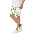 thumbnail image 5 of INSPIRE CHIC Men's Plaid Shorts Checked Regular Fit Flat Front Dress Shorts, 5 of 6