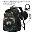 thumbnail image 2 of Pofeuu Tribal Style Raccoon Print Storage Laptop Backpack with USB Charging Port[Water Resistant] College Computer Bookbag Fits, 2 of 7