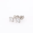 thumbnail image 2 of 1.20 CTW DEW Round Moissanite Four Prong Stud Earring in Sterling Silver, 2 of 3