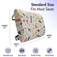 thumbnail image 5 of Geometric Lumbar Pillow, Contemporary Design of Various Shapes Abstract Creative Retro Tones, Soft Back Cushion for Office Chairs with Adjustable Straps, 14" x 13", Multicolor, by Ambesonne, 5 of 7