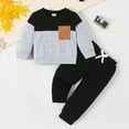 thumbnail image 6 of Xudanell Boy Baby Clothes Boys Winter Outfits Color Block Toddler Sweatshirt Pullover Tops Christmas First Birthday Outfit Boy Black 2-3 Years, 6 of 7
