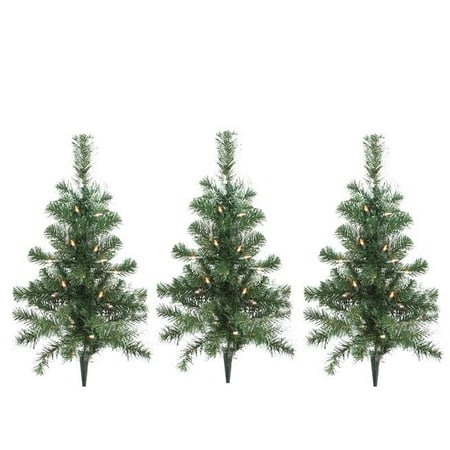 Pack Of 3 Lighted Christmas Tree Driveway Or Pathway Markers