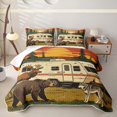 thumbnail image 2 of Catabedysis Retro Camping Quilt Full,Wildlife Print Full Bedspread Sets For Boys,Multicolor,3 Pieces, 2 of 7