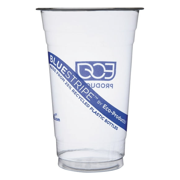 Eco-Products - BlueStripe 25% Recycled Content Cold Cup - 20oz. Cup - EP-CR20 (20 Packs of 50)
