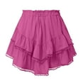 thumbnail image 5 of vigerkar Flowy Shorts for Women Casual Boho Ruffle Tiered Skorts High Waist Mini Skirts Golf Tennis Shorts Hot Pink, S, 5 of 5