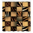 thumbnail image 3 of Ambesonne Savannah Shower Curtain, Earthy Wildlife Patchwork, 69"Wx84"L, Black and Brown, 3 of 5