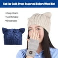 thumbnail image 4 of Knitted Hat Cold-Proof Climbing Assorted Women Girls Bright Colors Thick Comfortable Cable Caps Long-time Service Breathable Durability Navy, 4 of 6