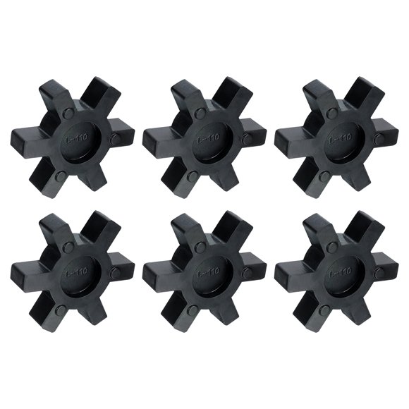 6pcs L110 Jaw Coupling Insert NBR Rubber L-Jaw Coupler Set, Black