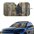 thumbnail image 2 of Xixirimido Car Windshield Sun Shade Front Windshield Cover Universal Fit for SUVs Trucks Foldable Front Window Sunshade Automotive Interior Accessories, Forest Camouflage Bear, 2 of 8