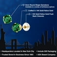 thumbnail image 2 of Gem Stone King 1.54 Ct Round 6mm Green Nano Emerald 14K Yellow Gold Stud Earrings for Women Men, 2 of 6