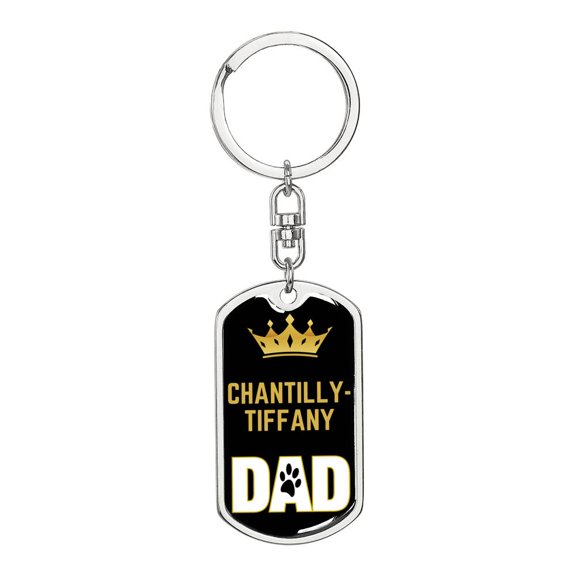 Cat Key Ring Chantillytiffany Cat Dad King Keychain Stainless Steel or 18k Gold