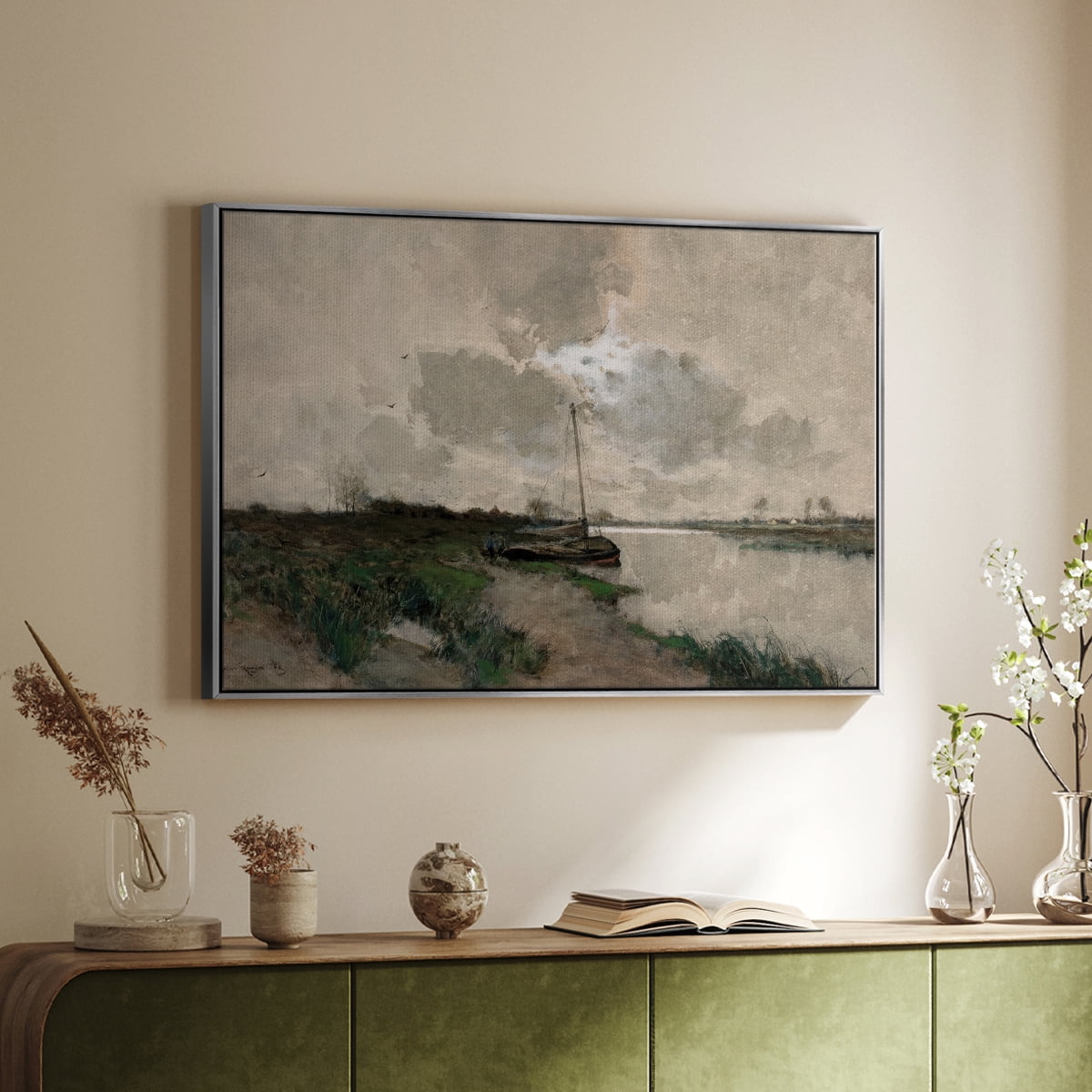 Vintage Landscape-CCCXLVIII By Wexford Home Framed in Silver Wood Gallery Wrapped Canvas 17 in. x 25 in.