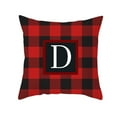 thumbnail image 2 of Christmas Pillow Cover, 18"x18" Initial Last Name Red Buffalo Plaid Christmas Lumbar Throw Pillows Decorative Pillowcases for Indoor Outdoor Xmas Home Decor for Sofa Bed Car Chair, 2 of 3